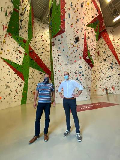 Gesprch zu Ehrenamt und Vereinen beim DAV Sektion Gmnd in der Kletterschmiede mit dem Vorsitzenden Martin Barth